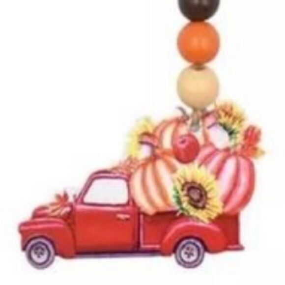 2/$15 TIER TRAY FALL DECOR RED TRUCK - Picture 1 of 11